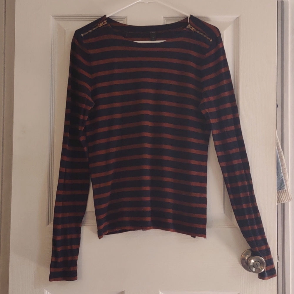 J. Crew stripped, zipper shirt
